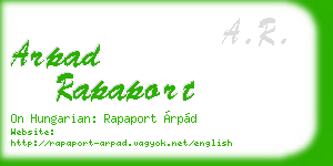 arpad rapaport business card